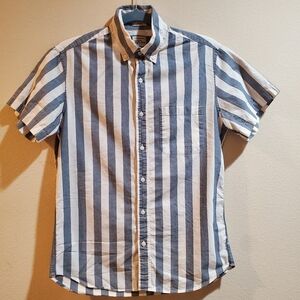 J. Crew Blue and White Striped Button Down Shirt